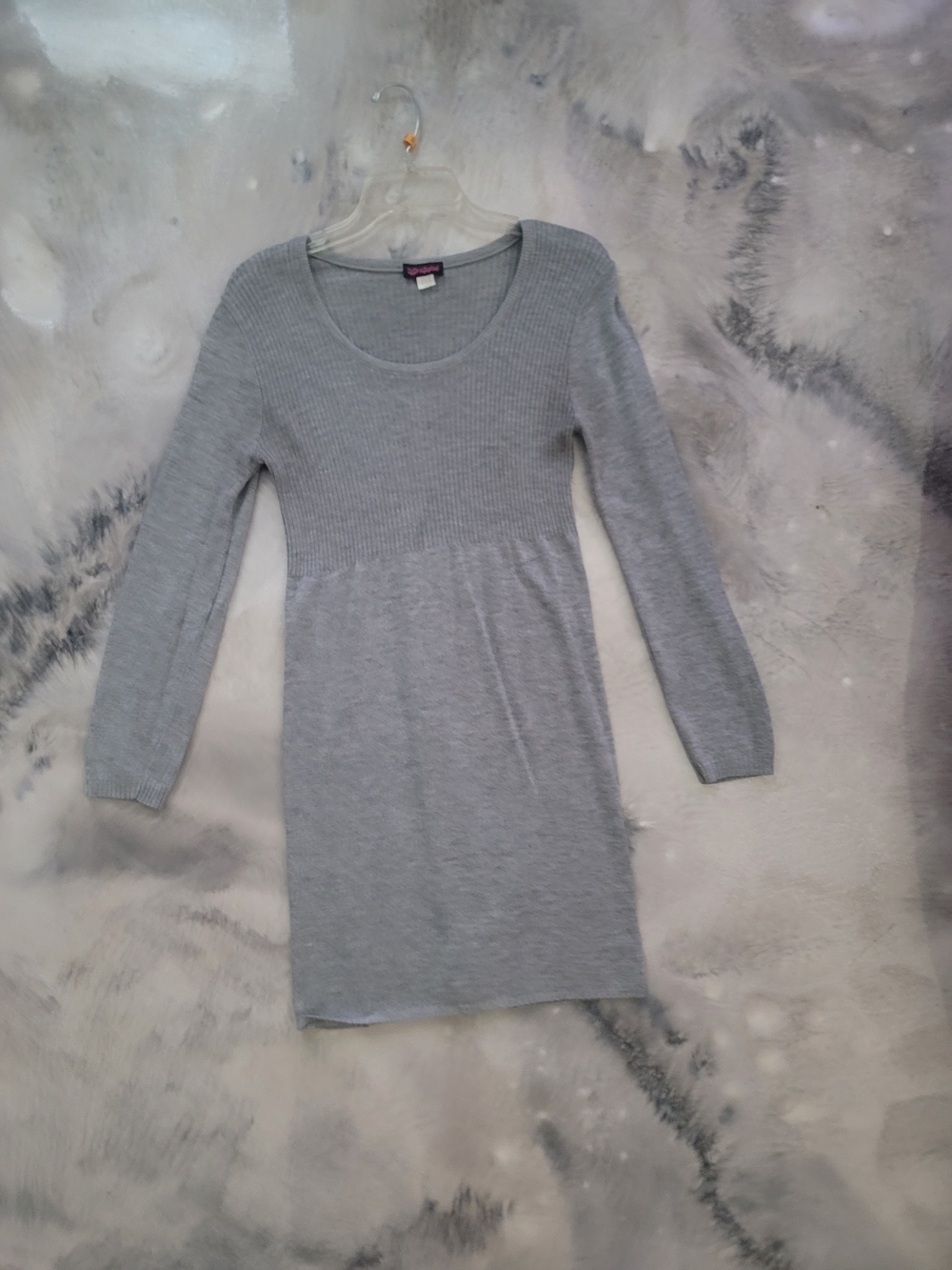 Knit Minded Women’s Gray Ribbed Knit Dress